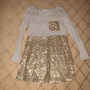 Gold and Grey Dress